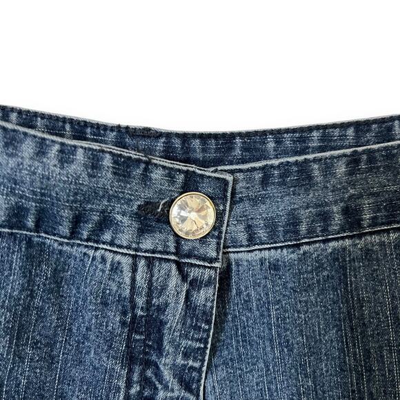 80s 90s Vintage Hearts of Palm rhinestone embellished denim jean suit - Picture 8 of 13